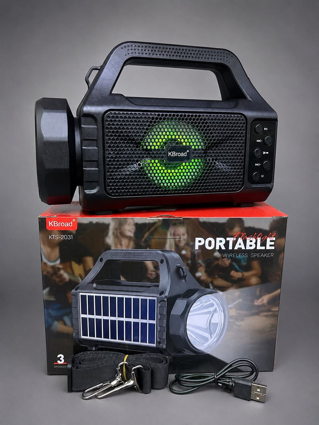 🔦🔊 LINTERNA PARLANTE SOLAR KBroad KTS-2031 🔊🔦